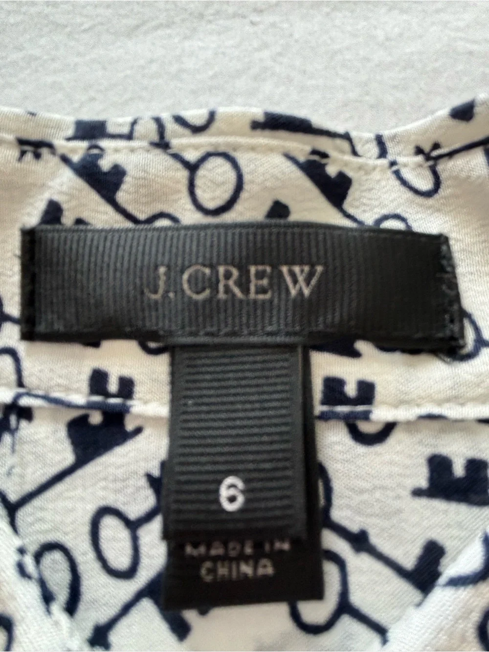 NWOT! RARE! J.Crew Silk Blouse In Key Print